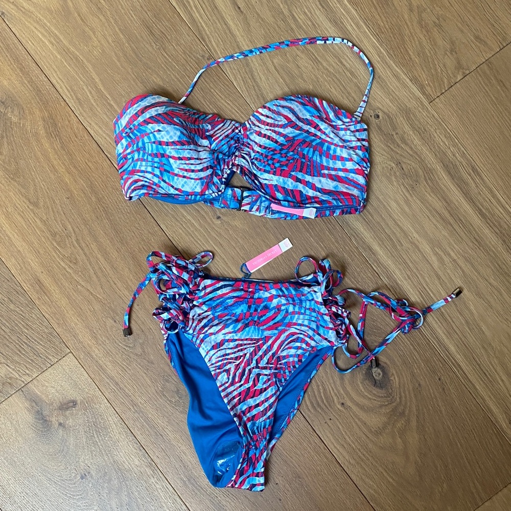 Victoria's Secret Colorful Strapless Bikini Set NWOT